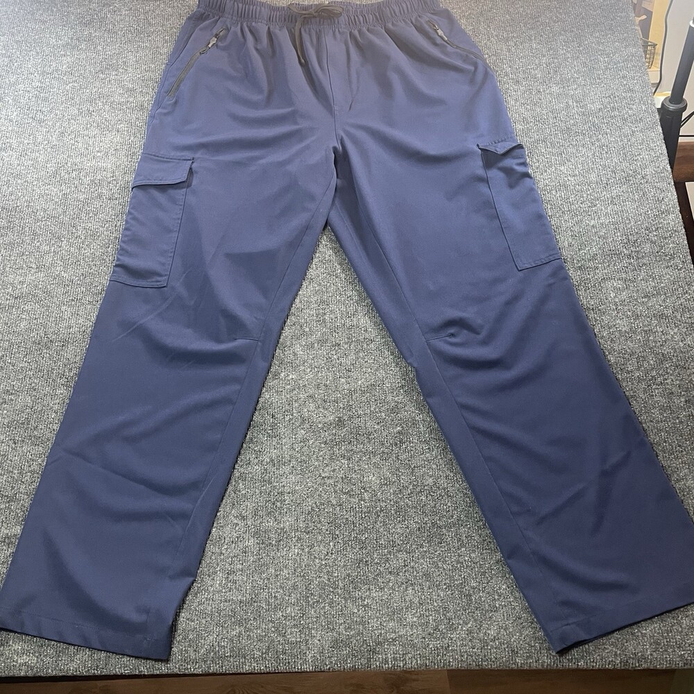 Baleaf Pants Mens 2XL Blue Cargo Hiking Jogger Stretch Zip Pocket Athletic
